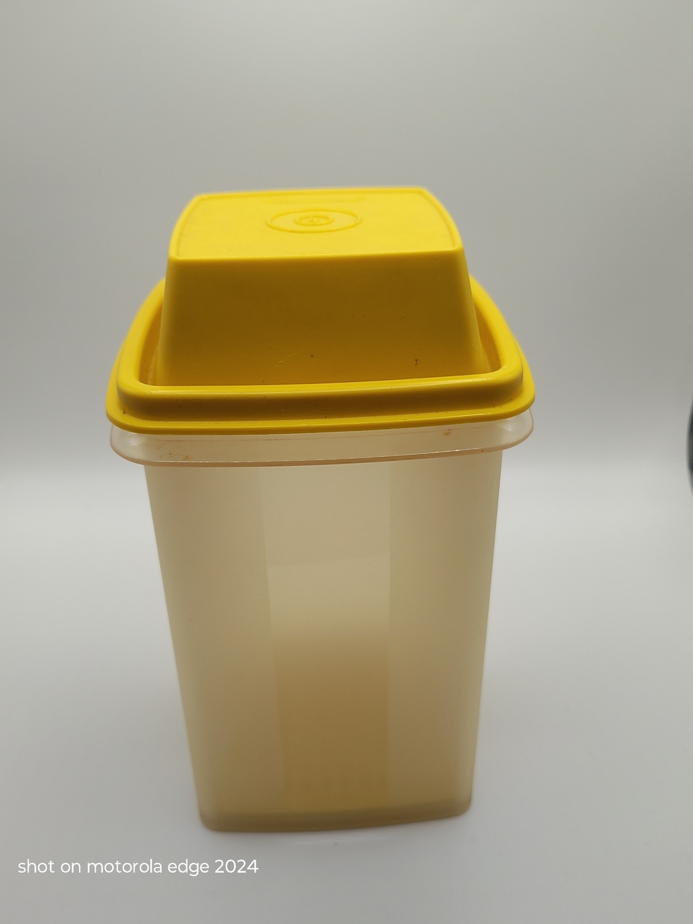 Yellow Plastic Kitchen Storage Container with Matching Lid - Picture 2 of 10